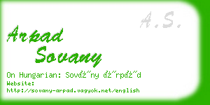 arpad sovany business card